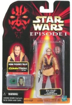 Star Wars Action Figure - Ric Olie With Blaster And Helmet - CommTech Chip