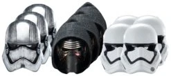 Star Wars MASKS - Character Mask Party Pack 8 - 4 X First Order Stormtrooper - 3 X Kylo Ren - 3 X Captain Phasma