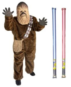 Star Wars Costume Deluxe Child - Chewbacca - WITH X2 FREE LIGHTSABERS