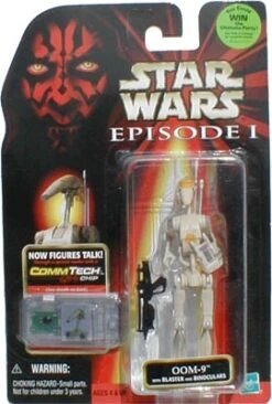 Star Wars Action Figure - OOM-9 With Blaster And Binoculars - Episode 1 - With CommTech Chip