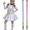 Star Wars Costume Child Stormtrooper Dress - WITH X2 FREE LIGHTSABERS