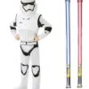 Star Wars Costume Deluxe Child - First Order Stormtrooper The Force Awakens - WITH X2 FREE LIGHTSABERS