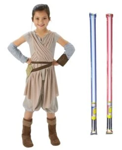 Star Wars Costume Deluxe Child - Rey The Force Awakens - WITH X2 FREE LIGHTSABERS