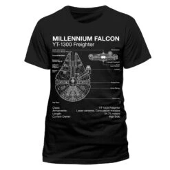 Star Wars T Shirts - Millennium Falcon Blueprint