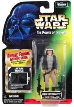 Star Wars Action Figure - Rebel Fleet Trooper With Blaster Pistol And Rifle - Freeze Frame Action Slide