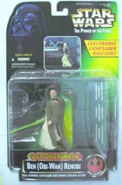 Star Wars Playsets - Electronic Power F/X Ben (Obi Wan) Kenobi With Glowing Lightsaber And Remote Dueling Action