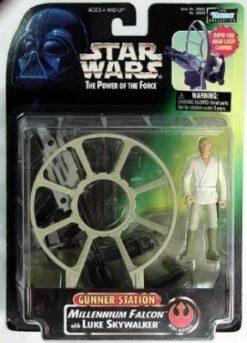 Star Wars Playsets - Millennium Falcon Gunner Station With Luke Skywalker - Power Of The Force Green